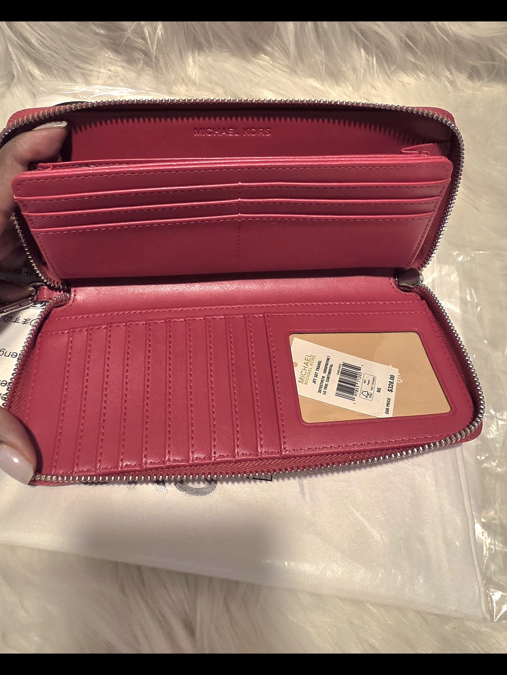 Michael Michael Kors Avril Large Raspberry Satchel Bag & Matching Wallet NWT - Picture 15 of 17
